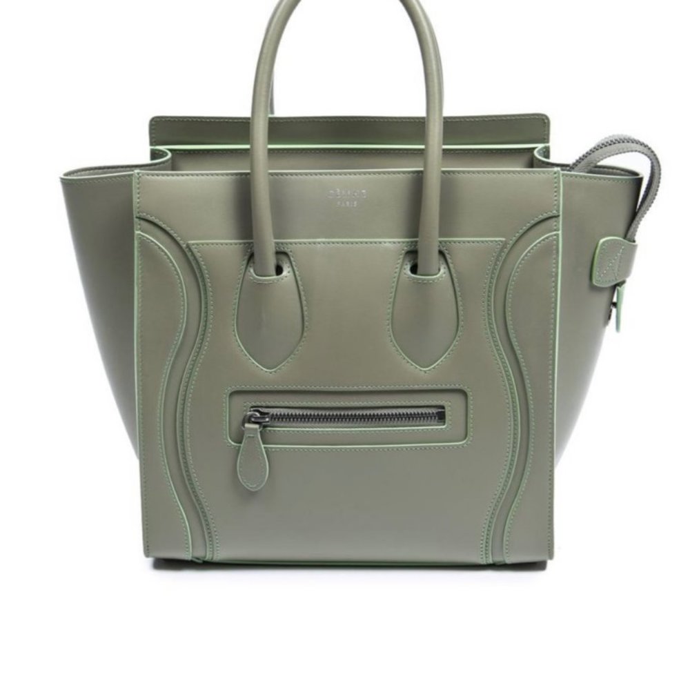 Céline Bicolor Luggage - Olive/Mint Green Smooth Calfskin Leather